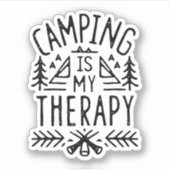 Camping is mijn therapie sticker (Voorkant)