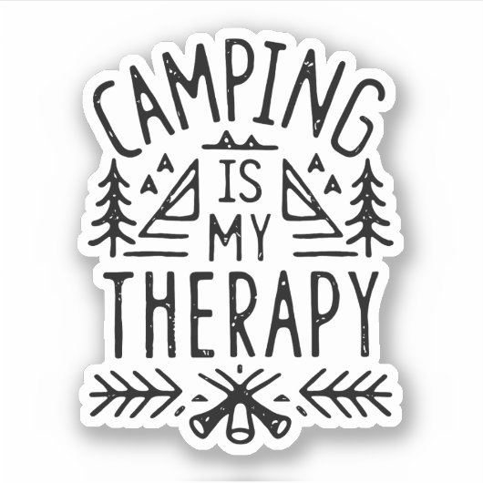 Camping is mijn therapie sticker (Voorkant)