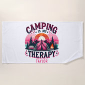 Camping is mijn therapie strandlaken (Voorkant)