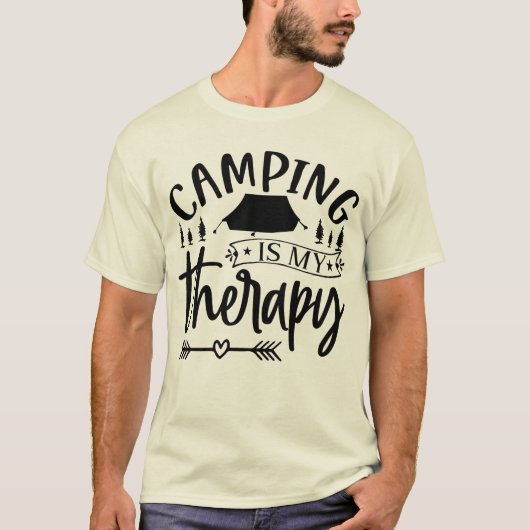 Camping is mijn therapie T-shirt (Voorkant)