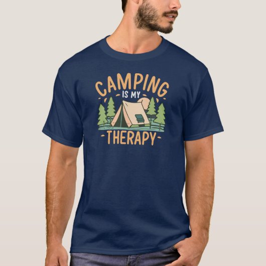 Camping is mijn therapie t-shirt (Voorkant)