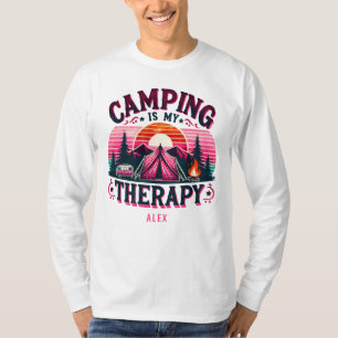 Camping is mijn therapie t-shirt
