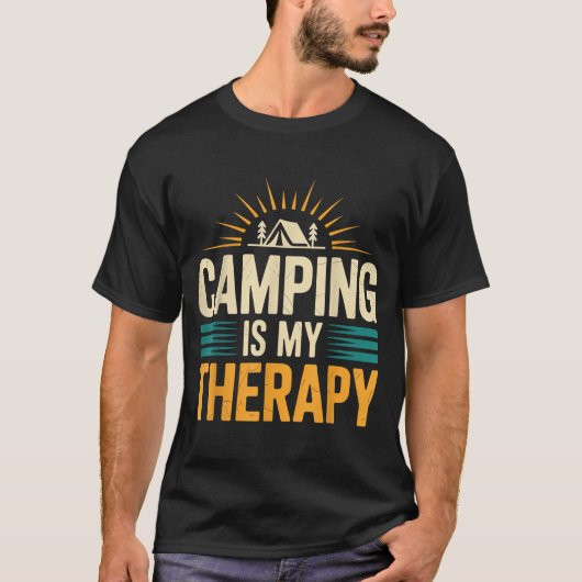 Camping is mijn therapie  t-shirt (Voorkant)