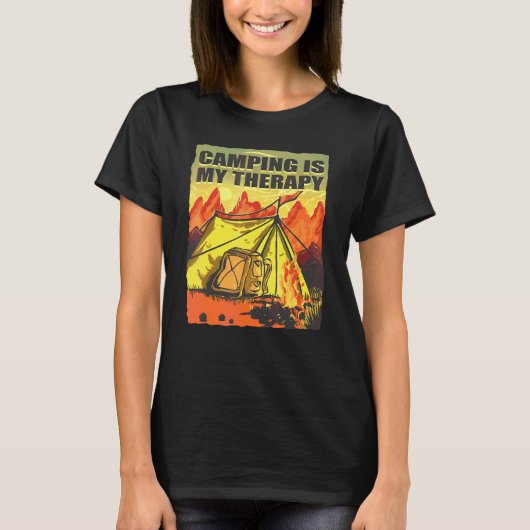 Camping Is Mijn Therapie T-shirt (Voorkant)