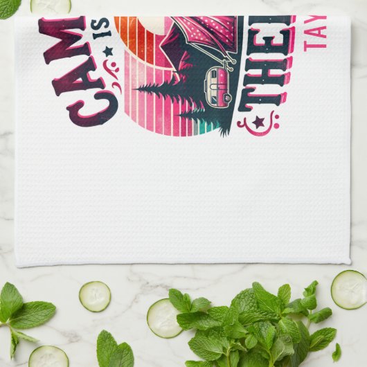 Camping is mijn therapie theedoek (Gevouwen)