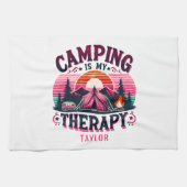 Camping is mijn therapie theedoek (Horizontaal)