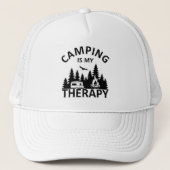 Camping is mijn therapie trucker pet (Voorkant)
