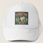 Camping is mijn therapie trucker pet (Voorkant)