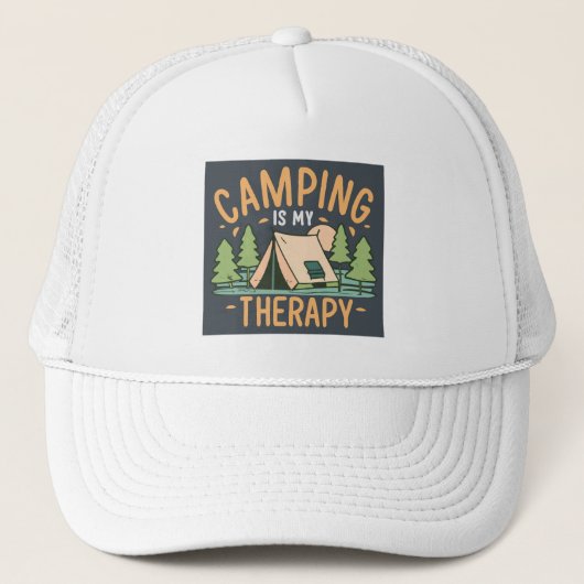 Camping is mijn therapie trucker pet (Voorkant)