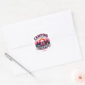 Camping is mijn therapie vierkante sticker (Envelop)