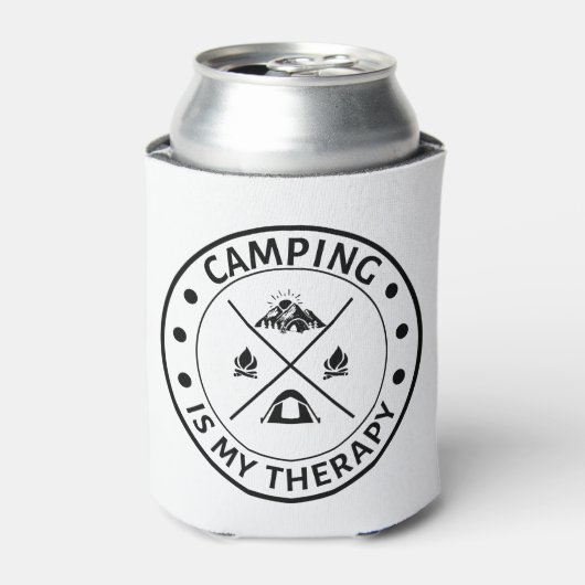 Camping is mijn therapie voor kampeerliefhebbers blikjeskoeler (Blikje Voorkant)