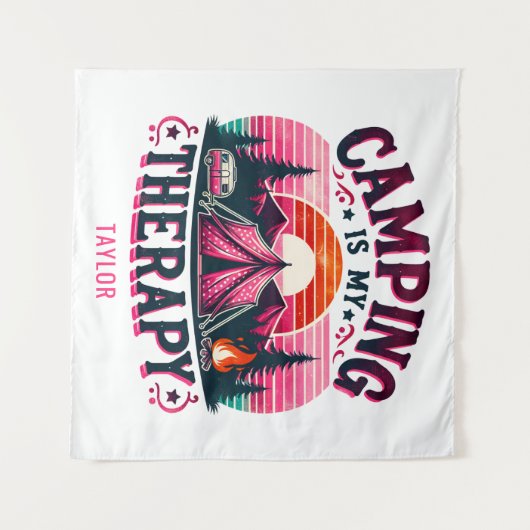 Camping is mijn therapie wandkleed (Voorkant (horizontaal))