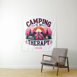 Camping is mijn therapie wandkleed