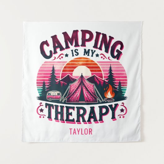 Camping is mijn therapie wandkleed (Voorkant)