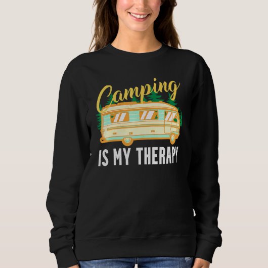 Camping is mijn therapiecamper-Gezegde Trui (Voorkant)