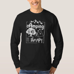 Camping is mijn therapietenten en sterren t-shirt