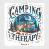 Camping is mijn Therapy Sticker – Schattigee Campe (Vel)