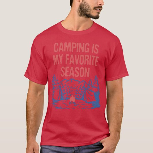 Camping is My Favorite Season Camper Summer Camp v T-shirt (Voorkant)
