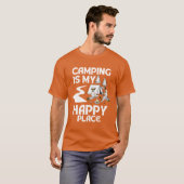 Camping Is My Happy Place funny T-shirt (Voorkant volledig)