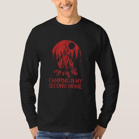 Camping Is My Second Home Camper Sayings Camp Quot T-shirt (Voorkant)