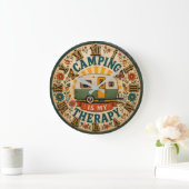 Camping Is My Therapy Floral Camping Gift Grote Klok (Huis)