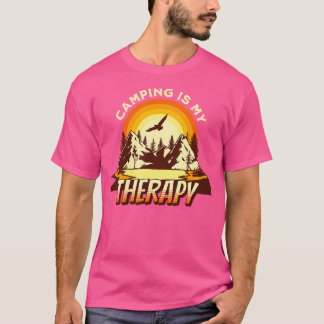 Camping Is My Therapy - Grappige Retro Hiking Natu T-shirt