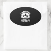 Camping is my therapy ovale sticker (Tas)
