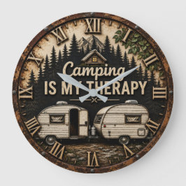 Camping Is My Therapy Vintage Camper Gift Grote Klok