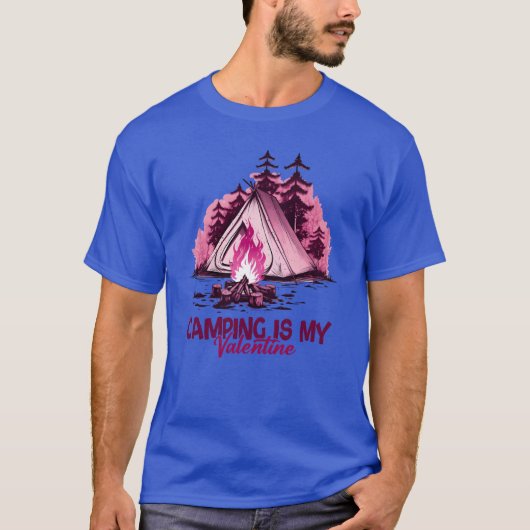 Camping Is My Valentineshirt girl T-shirt (Voorkant)