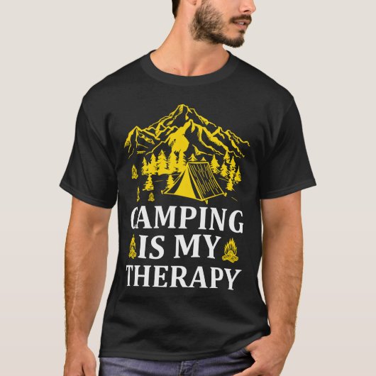 Camping is Myherapy funny T-shirt (Voorkant)