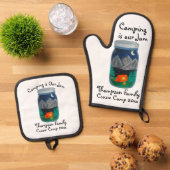 Camping is Our Jam Tent and Mountains in Jar Ovenwant & Pannenlap Set (Top down)