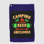 Camping is Swesome Beer Make it Aesomer-45676  Golfhanddoek (Voorkant)