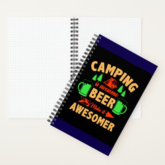 Camping is Swesome Beer Make it Aesomer-45676  Notitieboek (Binnen)
