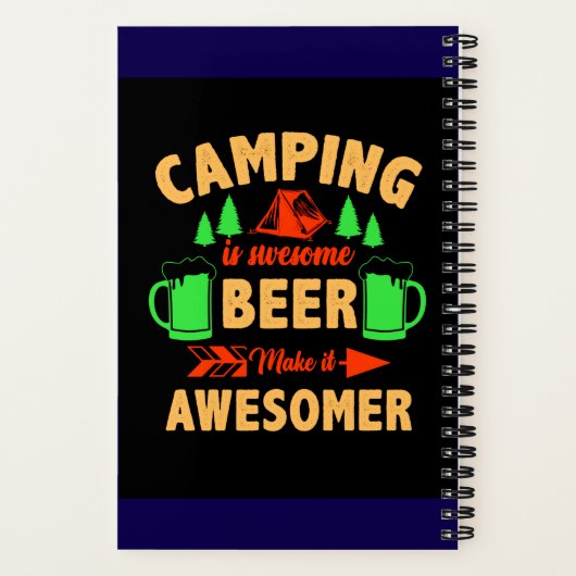 Camping is Swesome Beer Make it Aesomer-45676  Notitieboek (Achterkant)