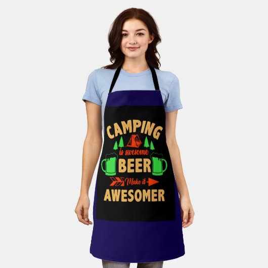 Camping is Swesome Beer Make it Aesomer-45676 Schort (Gedragen)