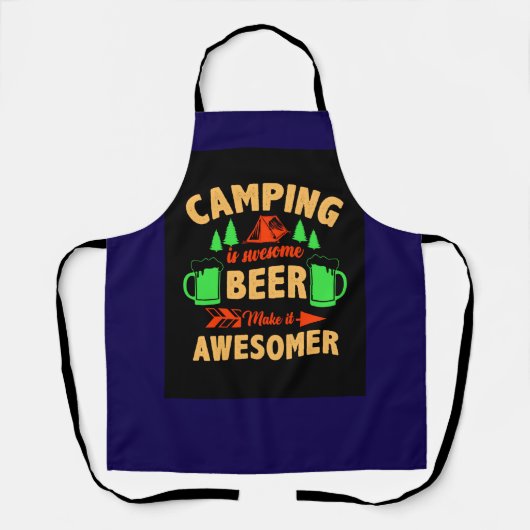 Camping is Swesome Beer Make it Aesomer-45676 Schort (Voorkant)