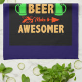 Camping is Swesome Beer Make it Aesomer-45676  Theedoek (Gevouwen)