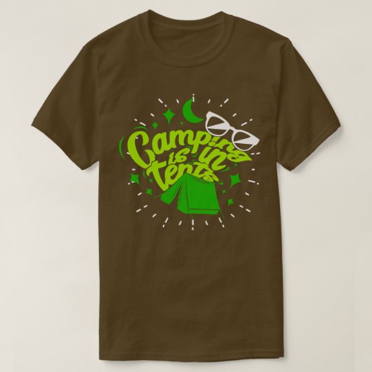 Camping is te vinden in tents 4 t-shirt (Design voorkant)