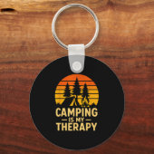 Camping is therapie ontwerp _ grappig buiten kampv sleutelhanger (Voorkant)