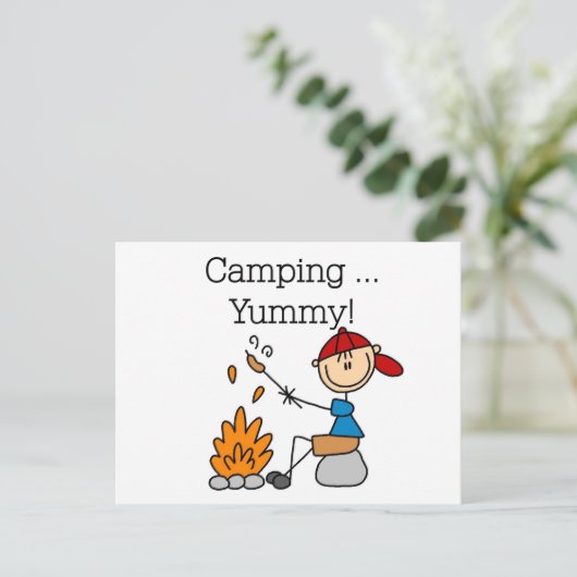 Camping is Yummy Tshirts en Gifts Briefkaart (Staand voorkant)