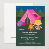 Camping jarig meisje kaart (Voorkant / Achterkant)