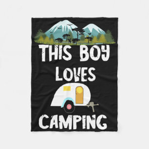 Camping Jongens Kampeerterrein Camper Campingavont Fleece Deken