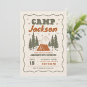 Camping Jongens Verjaardag Kaart (Staand voorkant)