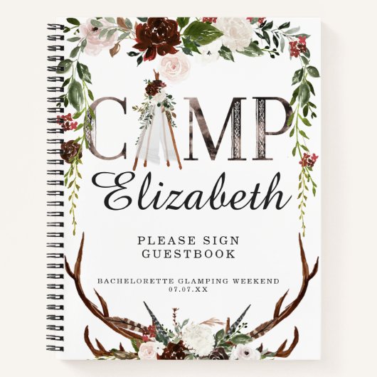 Camping Journal | Bachelorette Glamping Weekend Notitieboek (Voorkant)