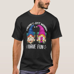 Camping Kabouter Motief Met Spreuken Voor Wandelen T-shirt