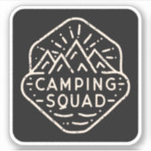 Camping kamp squad bemanningsgroep sticker (Voorkant)