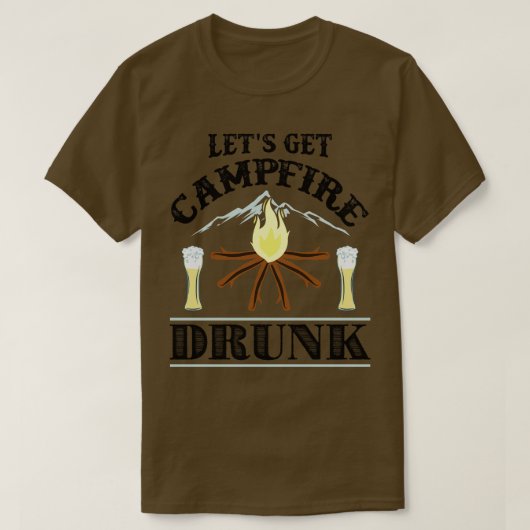 Camping kampvuur Drink 1 T-shirt (Design voorkant)