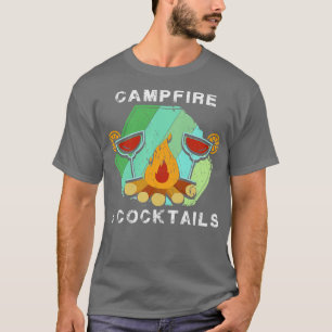 Camping kampvuur en cocktails t-shirt