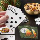 Camping kampvuur en kompas Personaliseer Pokerkaarten (Insitu)