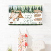 Camping Kampvuur S'mores Buiten Verjaardag Spandoek (Insitu)